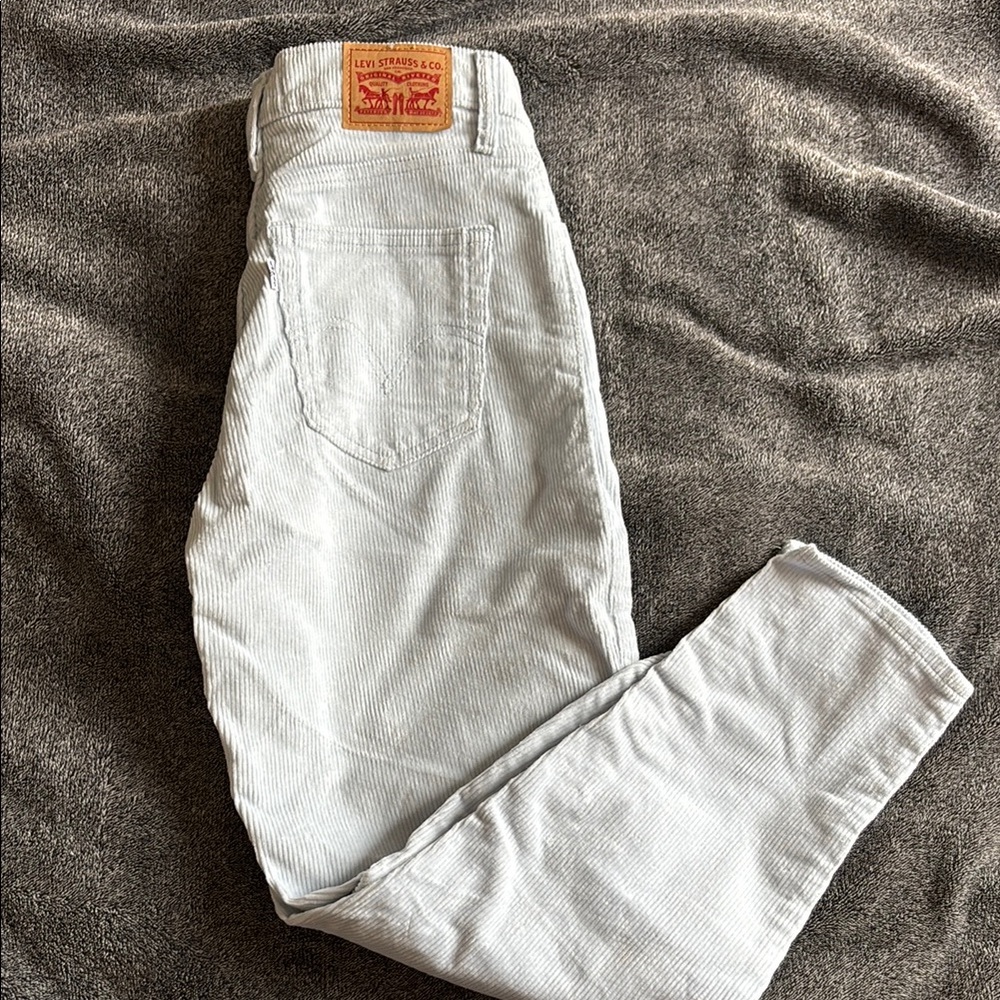 Light Blue Levi Corduroy High-Waisted Mom Jeans